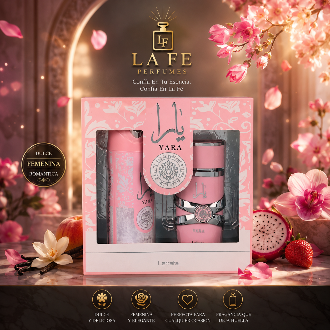 Set 2pcs Lattafa Yara 100ml + Gift Body Spray Women